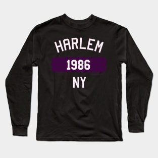 Harlem NY 1986 (Purple/White) Long Sleeve T-Shirt